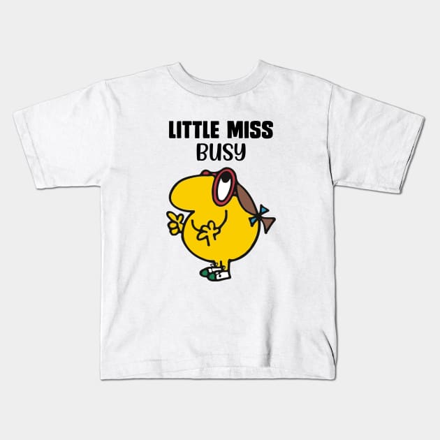 LITTLE MISS BUSY Kids T-Shirt by reedae